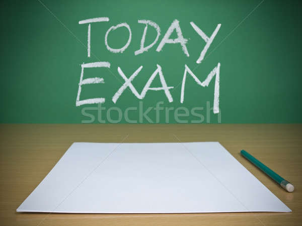 Heute Prüfung wenig leeres Papier bereit Stift Stock foto © antonprado