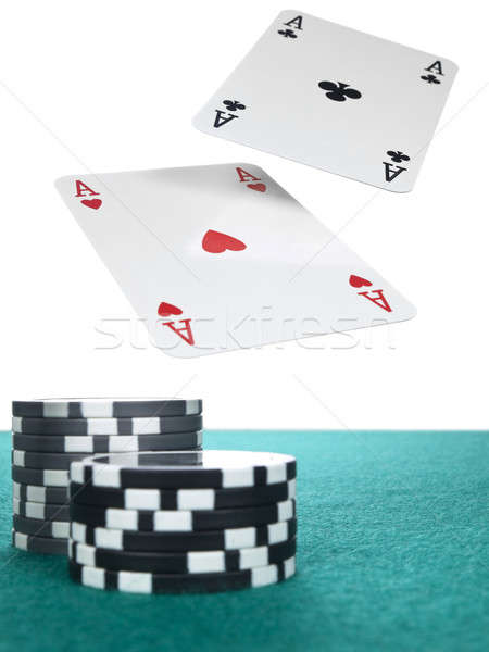 Pływające dwa chipy poker Zdjęcia stock © antonprado