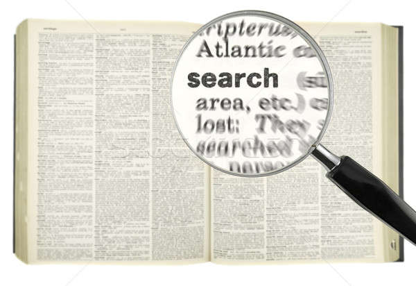 ストックフォト: 見つける · 検索 · 虫眼鏡 · 言葉 · 辞書 · 教育
