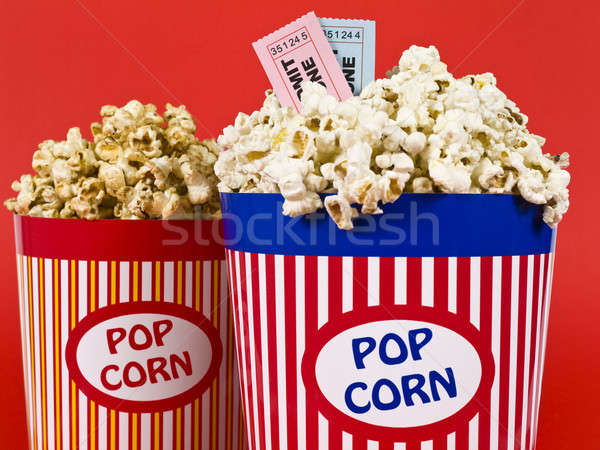 Zabawy dating dwa popcorn czerwony film Zdjęcia stock © antonprado