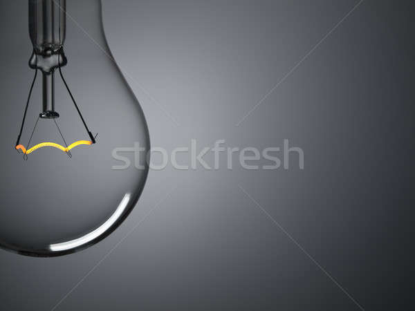 Stock photo: Bulb light over grey