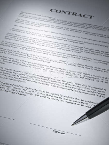 Fóka szerződés makró kilátás toll felirat Stock fotó © antonprado