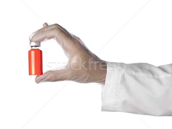 Piros fiola orvos tele folyadék gumikesztyű Stock fotó © antonprado