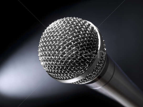 Mikrofon sahne dinamik parlak spot ışık Stok fotoğraf © antonprado