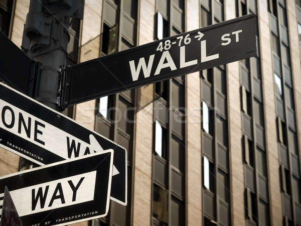 Wall Street imzalamak Manhattan New York iş Bina Stok fotoğraf © antonprado