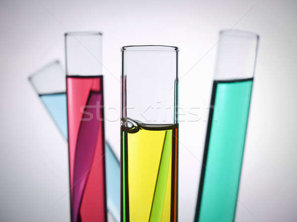 Teszt csövek négy színes orvosi piros Stock fotó © antonprado