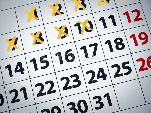 ストックフォト: 日 · カレンダー · 紙 · クロス · 時間