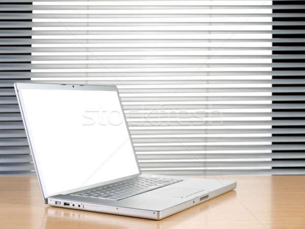 Stock photo: Laptop and blinds