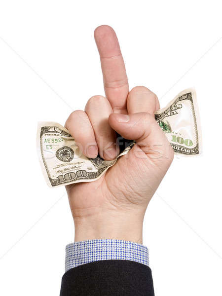 Pénzügyi stratégia kéz tart száz dollár Stock fotó © antonprado