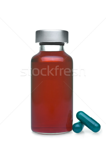 Fiala pillole isolato completo rosso liquido Foto d'archivio © antonprado