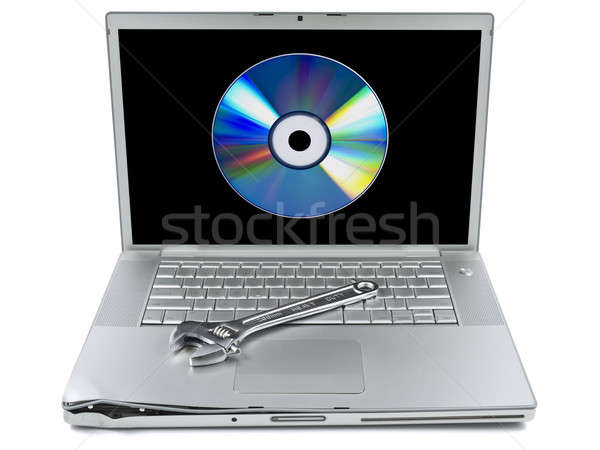 Narzędzia uszkodzony laptop klucz cyfrowe Zdjęcia stock © antonprado