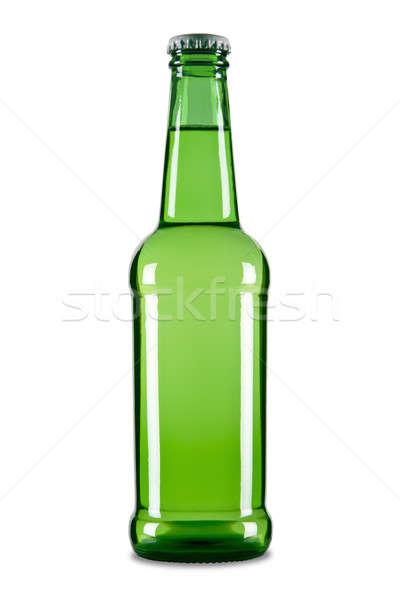 Jeden piwa zielone butelki odizolowany biały Zdjęcia stock © antonprado