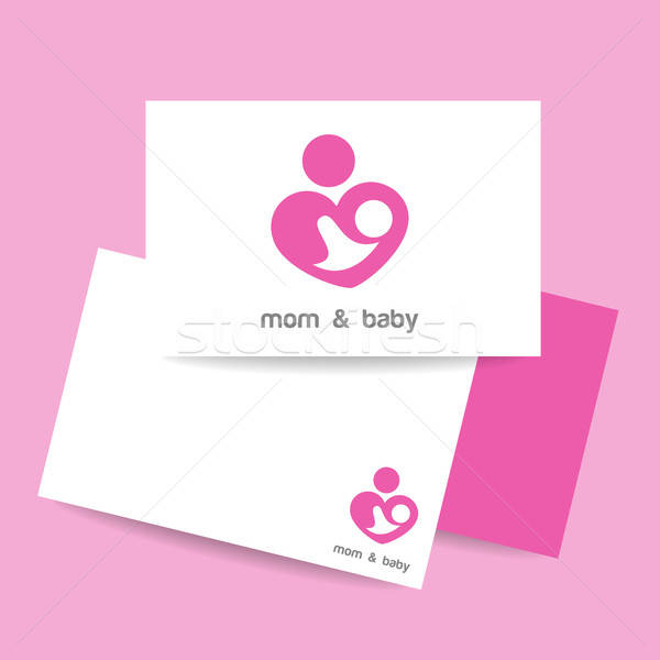 Moeder baby logo identiteit moeders zorg Stockfoto © antoshkaforever