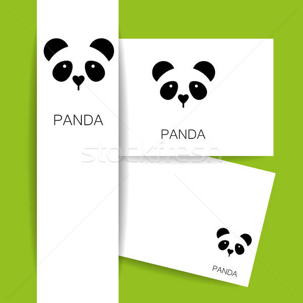 Panda несут шаблон логотип дизайна личности Сток-фото © antoshkaforever