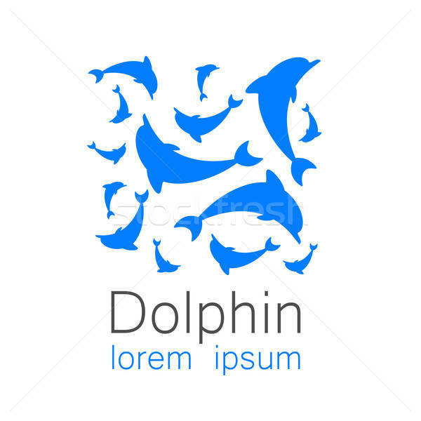 Delfin semna sablon proiect logo-ul companie Imagine de stoc © antoshkaforever