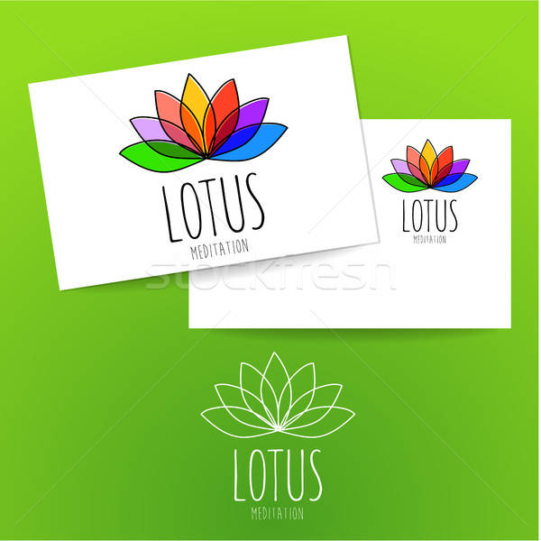 Lotus meditatie logo teken ontwerpsjabloon kamer Stockfoto © antoshkaforever