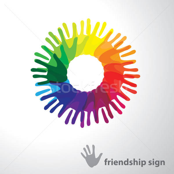 Teken vriendschap vector ontwerp familie hand Stockfoto © antoshkaforever