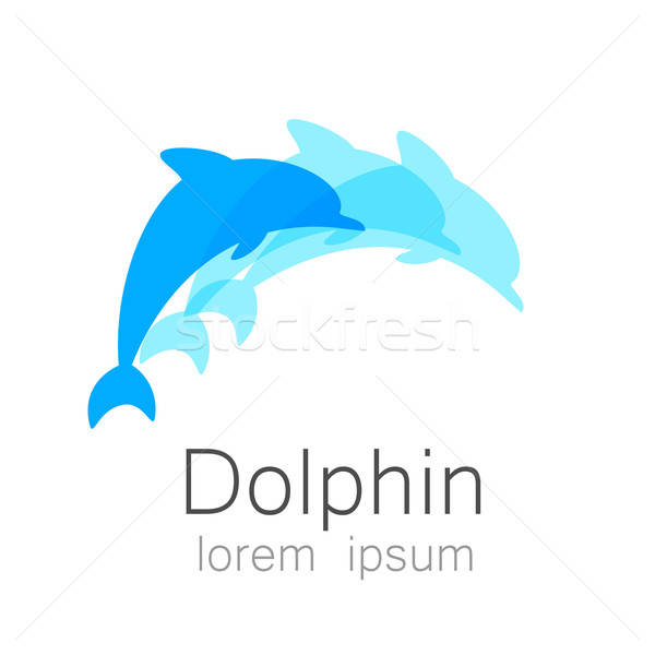 Dauphins logo modèle design société entreprise Photo stock © antoshkaforever