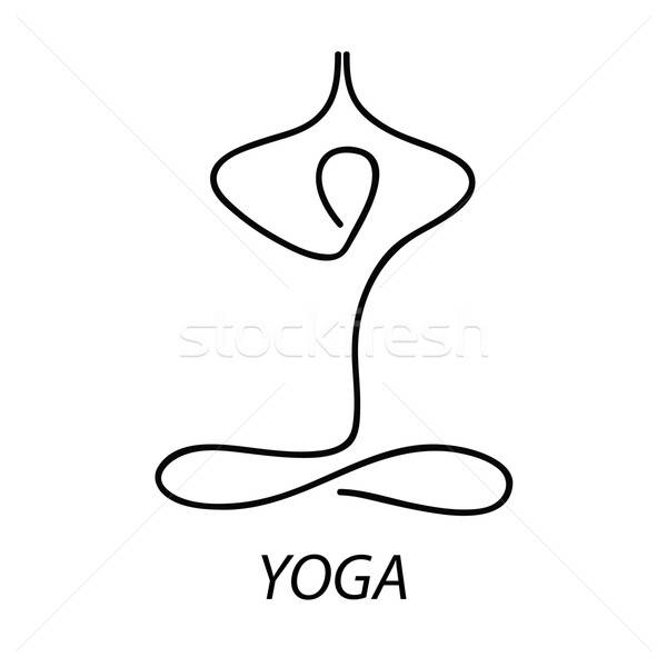 Ioga · assinar · símbolo · lótus · meditação · relaxar