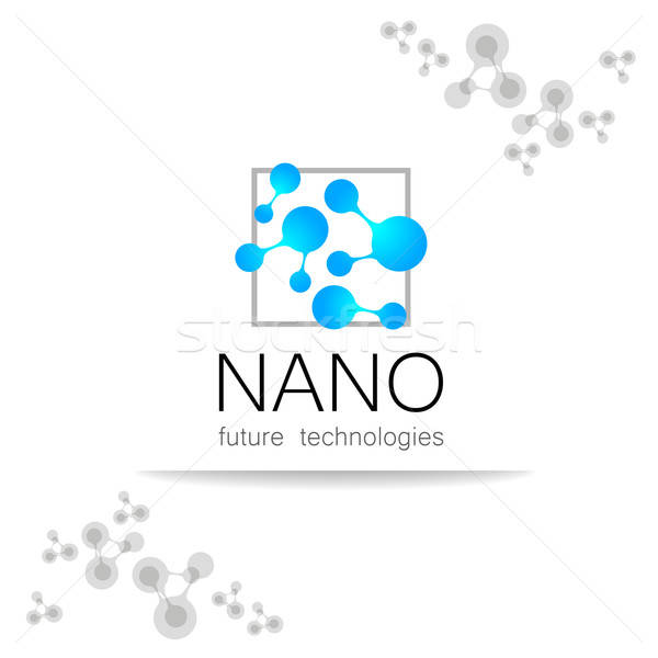 Nano logo nanoteknoloji şablon dizayn vektör Stok fotoğraf © antoshkaforever