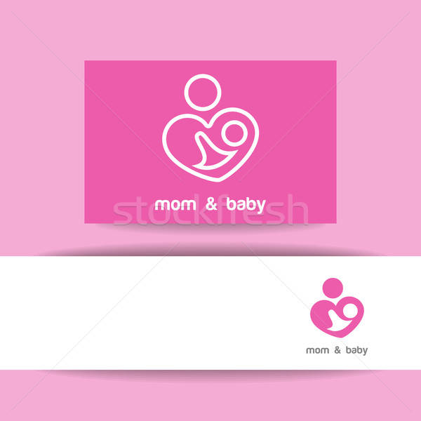 Mom Baby logo Identität Vorlage Mütter Stock foto © antoshkaforever