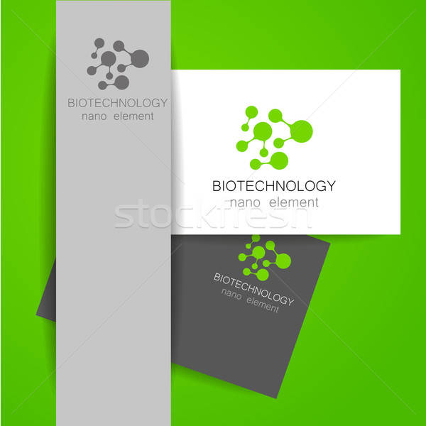 Biotechnológia logo vektor sablon absztrakt felirat Stock fotó © antoshkaforever