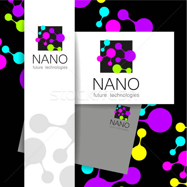 Nano logo nanotechnologia szablon projektu wektora Zdjęcia stock © antoshkaforever