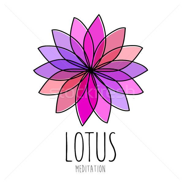 Lotus meditaţie logo-ul semna sablon de design cameră Imagine de stoc © antoshkaforever