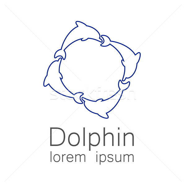 Dauphins logo modèle design société entreprise Photo stock © antoshkaforever