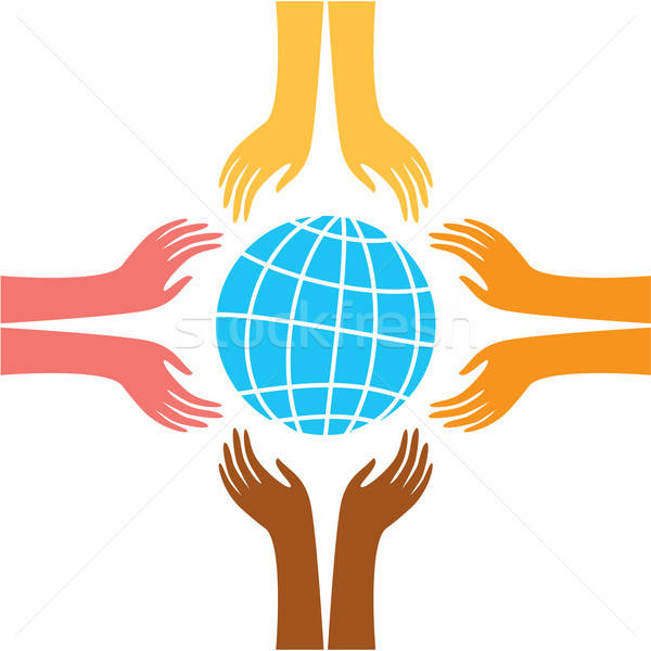 Frieden Zeichen Hände unterschiedlich Völker Welt Stock foto © antoshkaforever