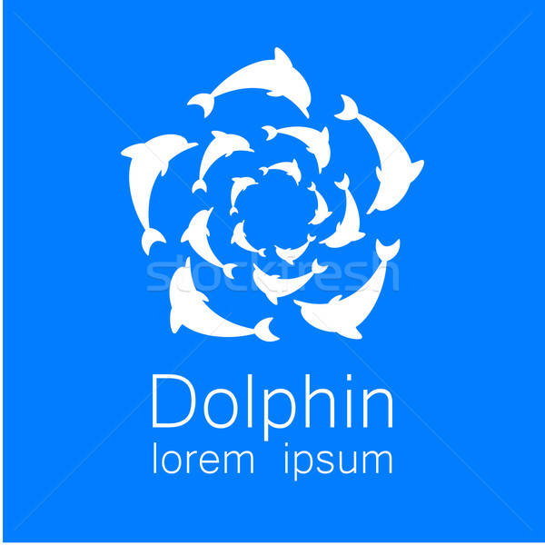 Delfin semna sablon proiect logo-ul companie Imagine de stoc © antoshkaforever
