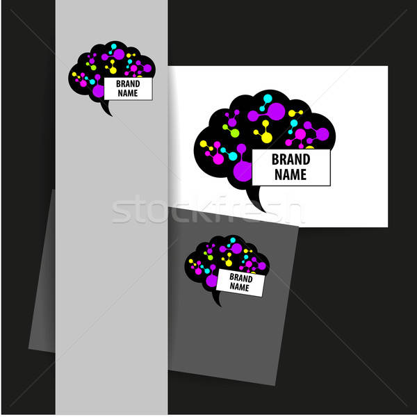 Gehirn Zeichen logo Vorlage Design Verbindungen Stock foto © antoshkaforever