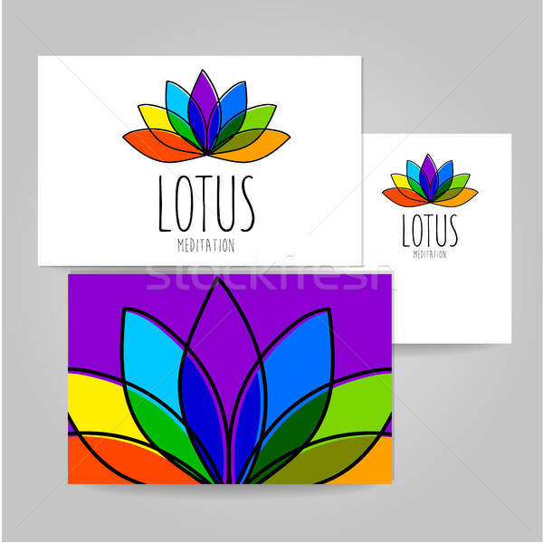 Lotus meditaţie logo-ul semna sablon de design cameră Imagine de stoc © antoshkaforever