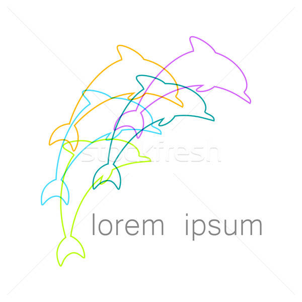 Delfin semna sablon proiect logo-ul companie Imagine de stoc © antoshkaforever