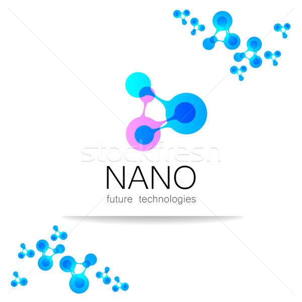 Nano logotipo nanotecnologia modelo projeto vetor Foto stock © antoshkaforever