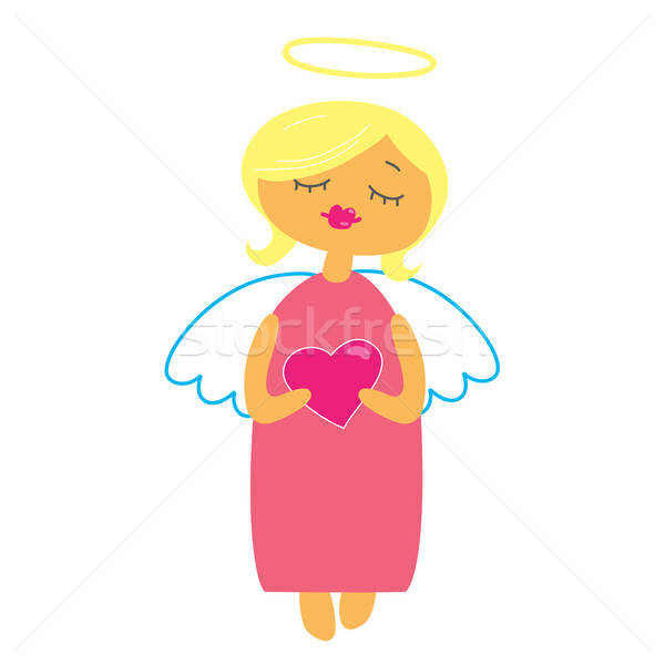 Symbole saint valentin ange coeur enfant peinture [[stock_photo]] © antoshkaforever