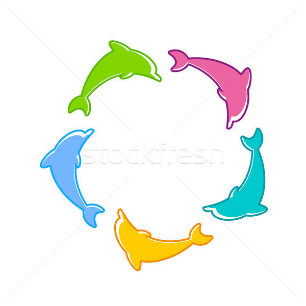 Dolfijn teken sjabloon ontwerp logo bedrijf Stockfoto © antoshkaforever