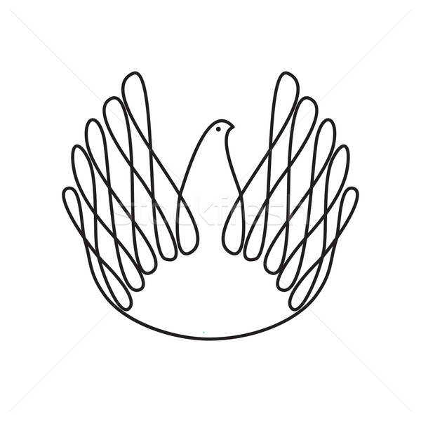 Сток-фото: символ · мира · любви · голубя · вектора · знак