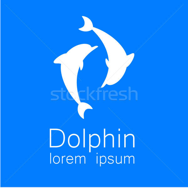 Delfin semna sablon proiect logo-ul companie Imagine de stoc © antoshkaforever