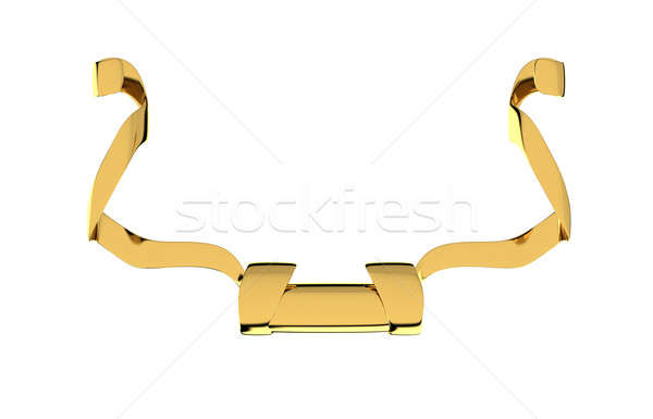 Lint gouden geïsoleerd witte frame teken Stockfoto © anyunoff