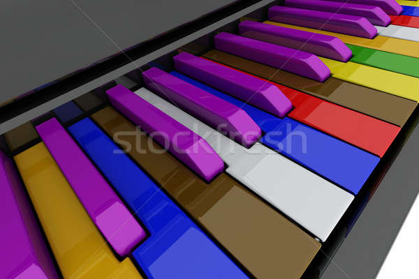 Pianoforte a coda tasti colore view musica Foto d'archivio © anyunoff