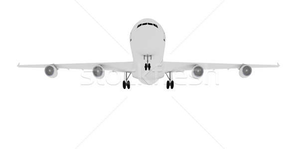 Repülőgép nagy fehér izolált repülőgép sziluett Stock fotó © anyunoff