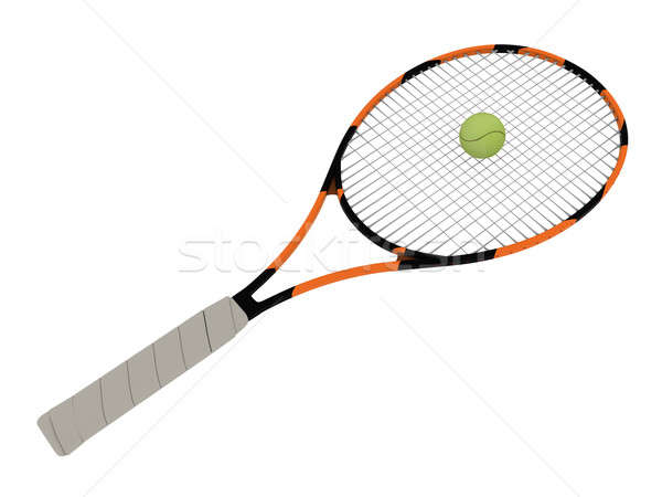 Raquette de tennis balle isolé blanche tennis professionnels Photo stock © anyunoff