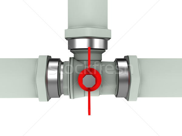Gazu rury zawór odizolowany biały fabryki Zdjęcia stock © anyunoff