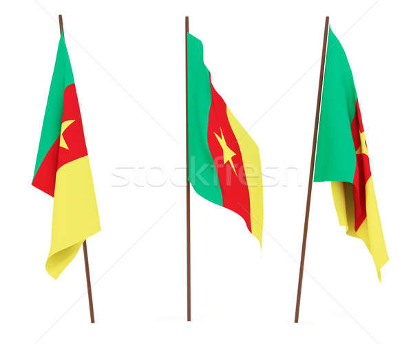 Bandeira Camarões branco cultura bandeira guarda Foto stock © anyunoff