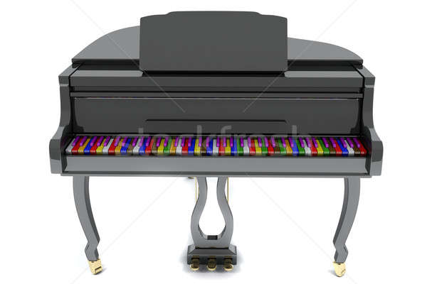 Piano à queue couleur touches noir isolé blanche [[stock_photo]] © anyunoff