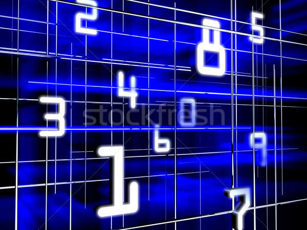 Futurisztikus számjegyek sötét kék fekete világ Stock fotó © anyunoff