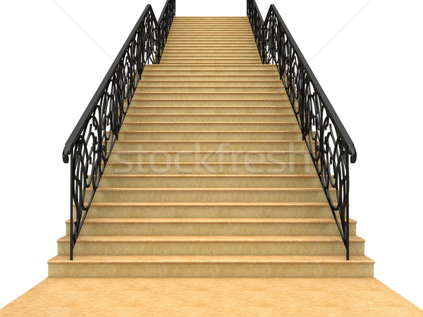 Stok fotoğraf: Basamak · merdiven · yukarı · yalıtılmış · beyaz