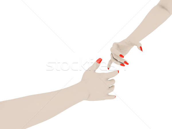 Manos otro blanco 3d mujeres apretón de manos Foto stock © anyunoff