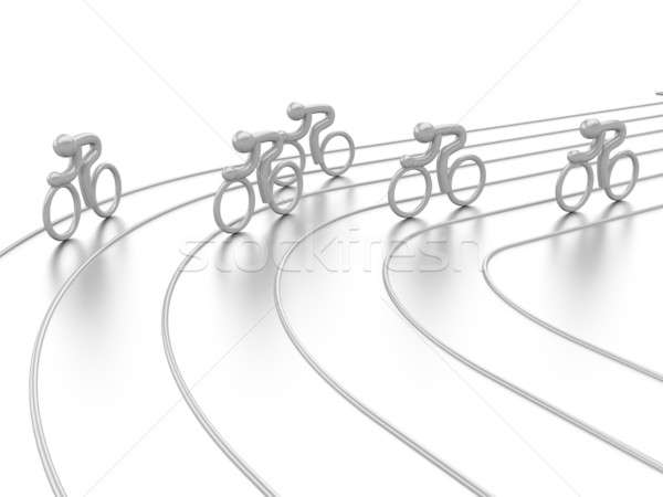 Bisiklete binme rekabet ayna yüzey bilgisayar grafikleri yol Stok fotoğraf © anyunoff